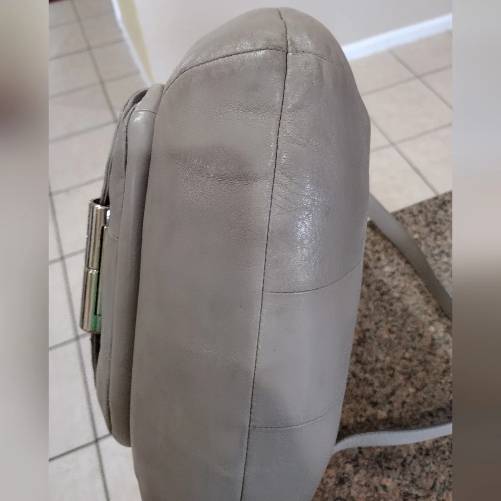 Coach Kristin leather Hobo Shoulder Bag Crossbody Light Grey